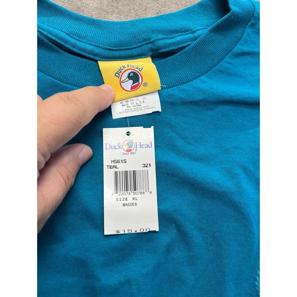 Vintage Duck Head Teal Blue T-Shirt Mens XL Made in USA Single‎ Stitch NWT M5615